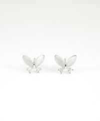 クラッシーバタフライキャッツアイチタンポストピアス