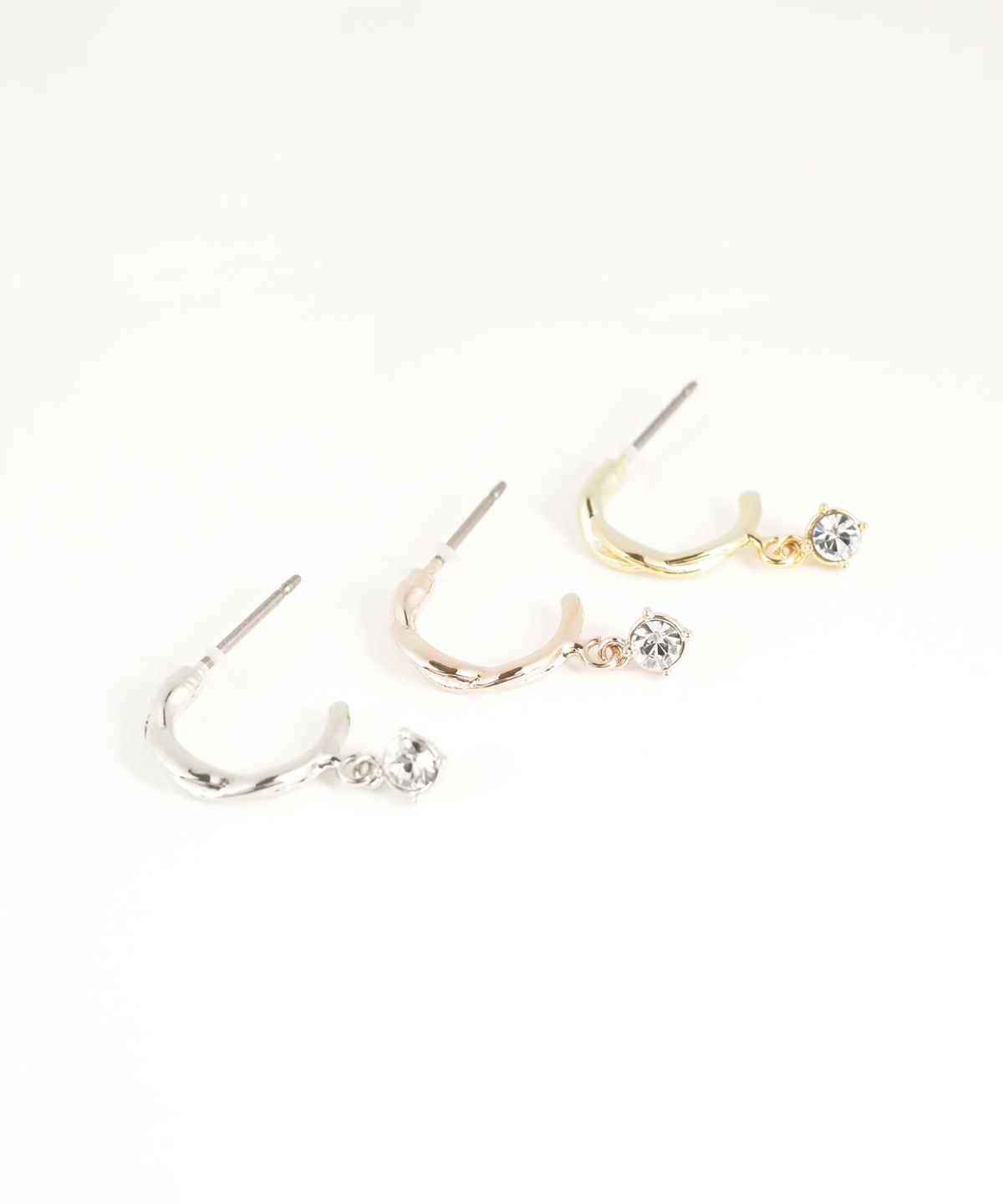 シンプルストーンピュアチタンポストピアス