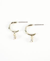 シンプルストーンピュアチタンポストピアス