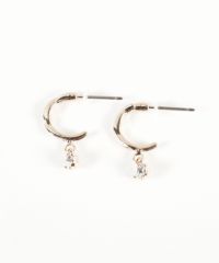 シンプルストーンピュアチタンポストピアス