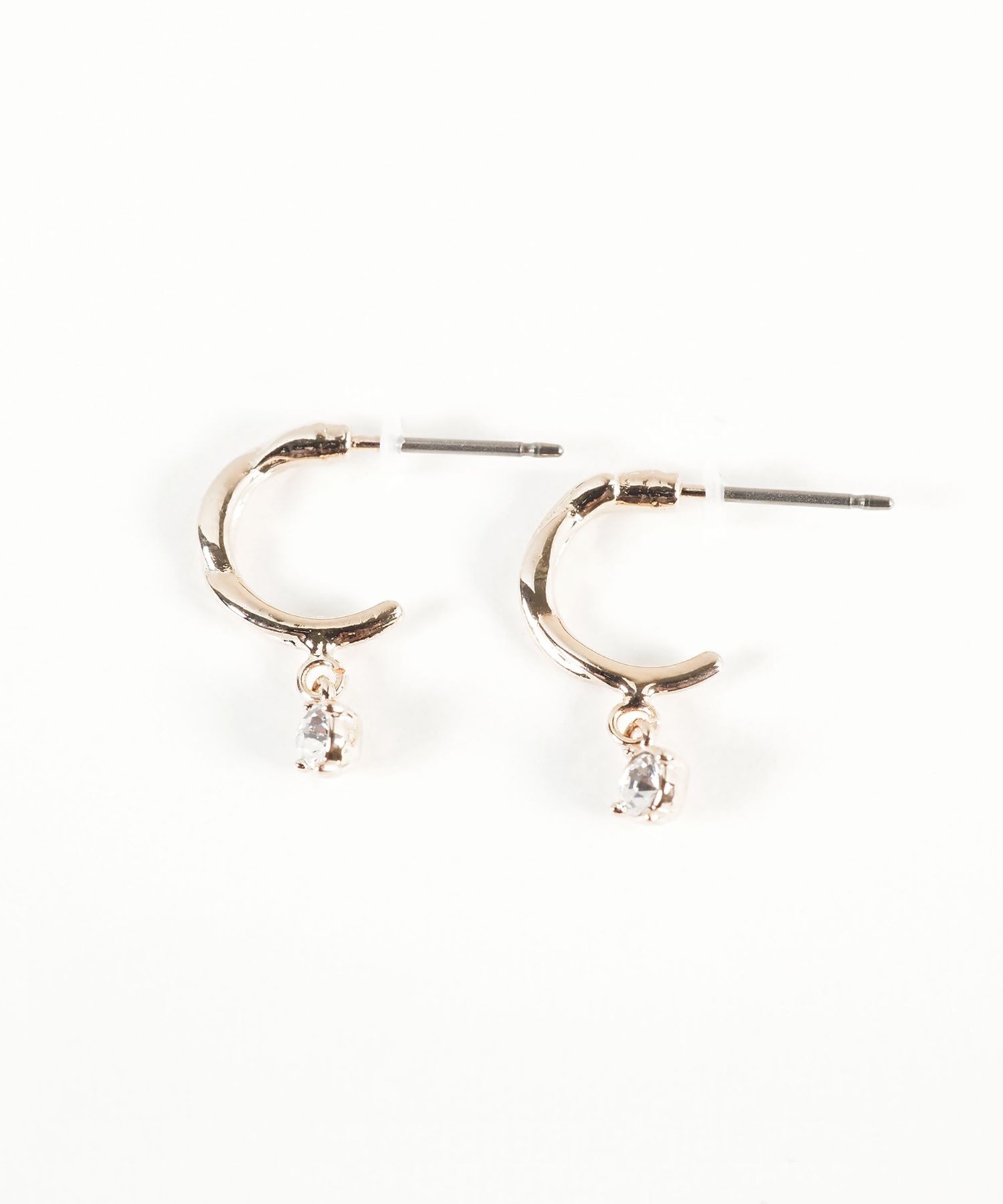 シンプルストーンピュアチタンポストピアス