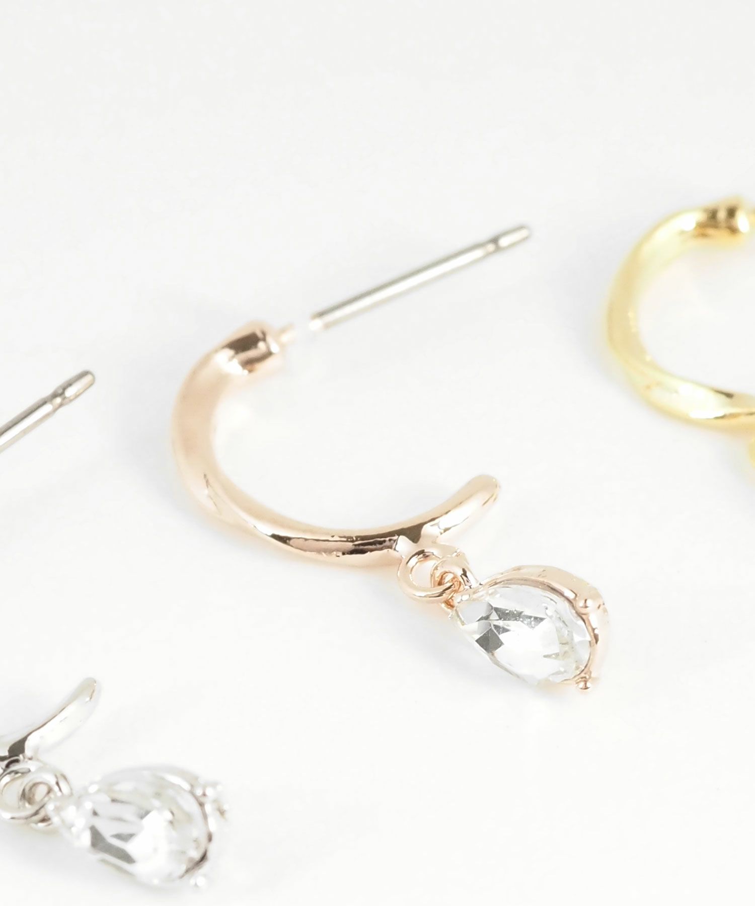 ドロップストーンピュアチタンポストピアス