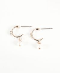 ノットライン淡水パールピュアチタンポストピアス