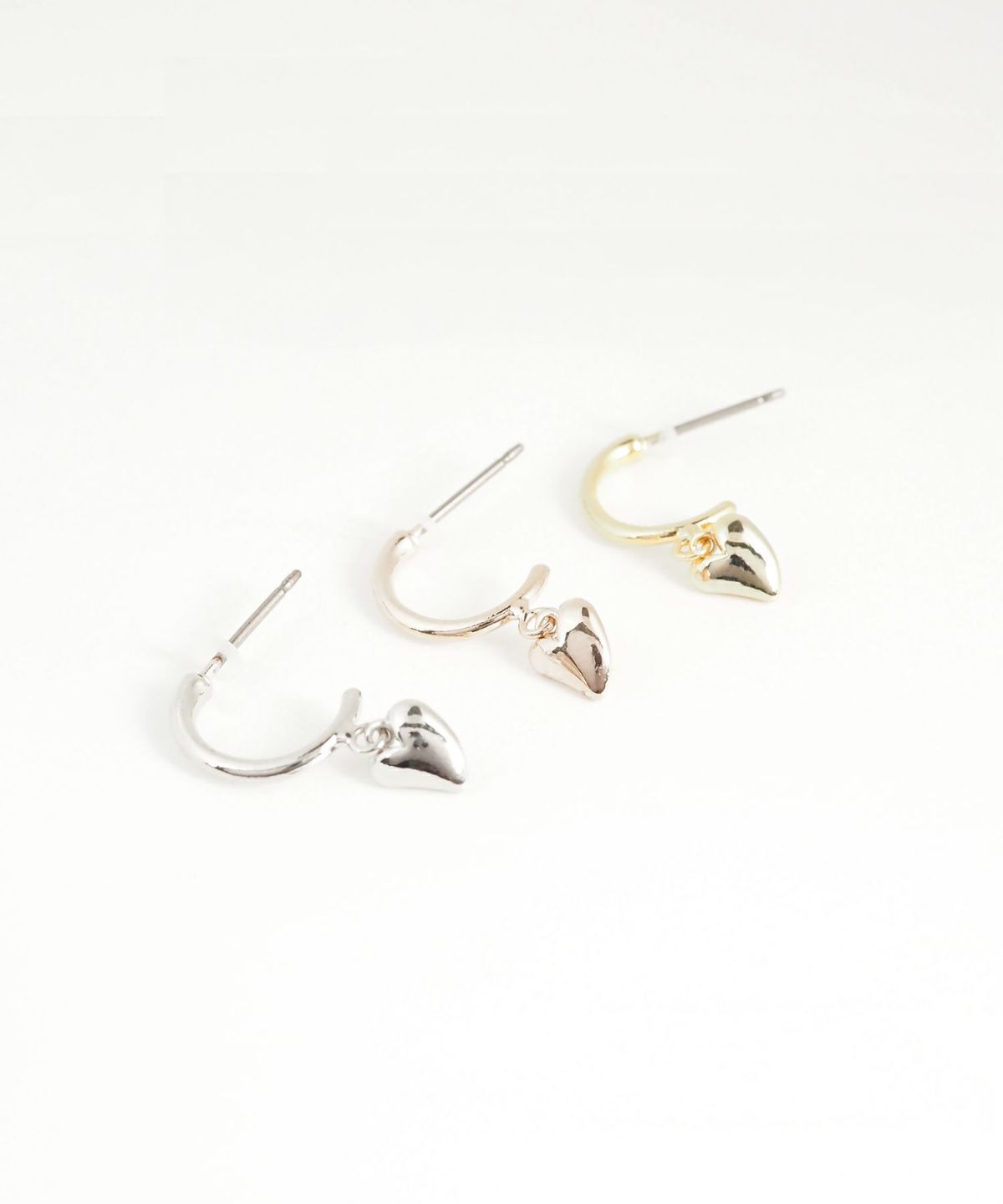 ニュアンスハートピュアチタンポストピアス