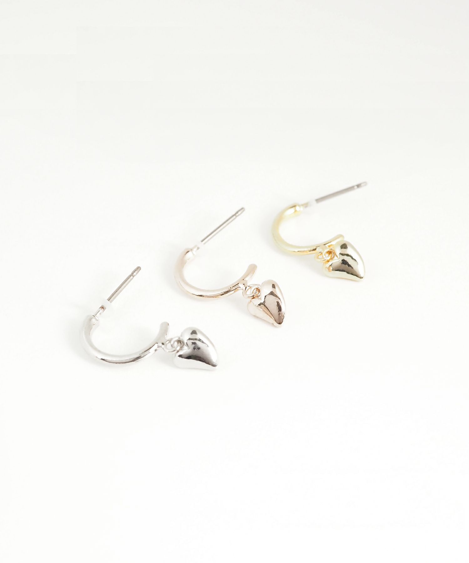 ニュアンスハートピュアチタンポストピアス