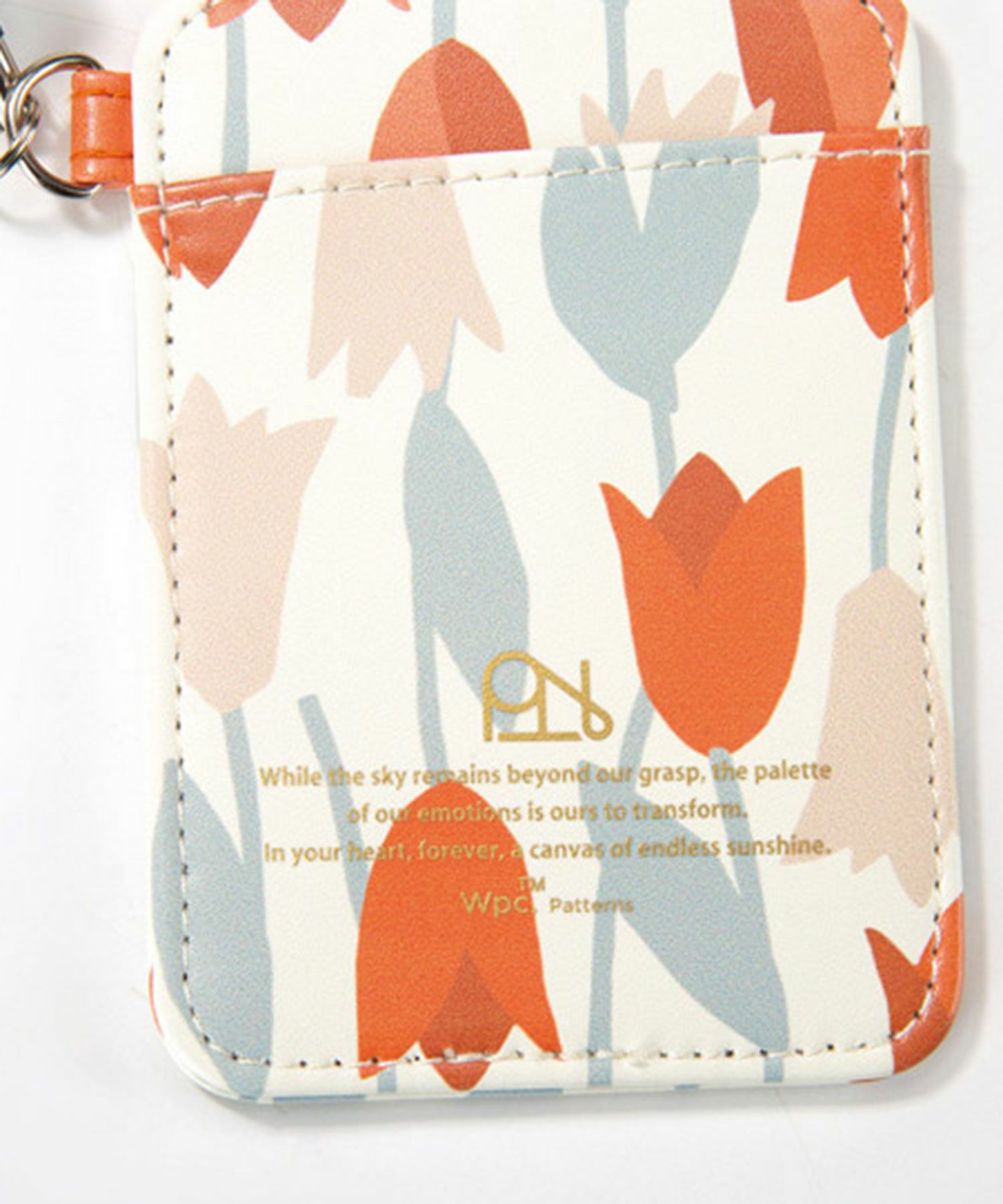 合皮プリントリール付きパスケース