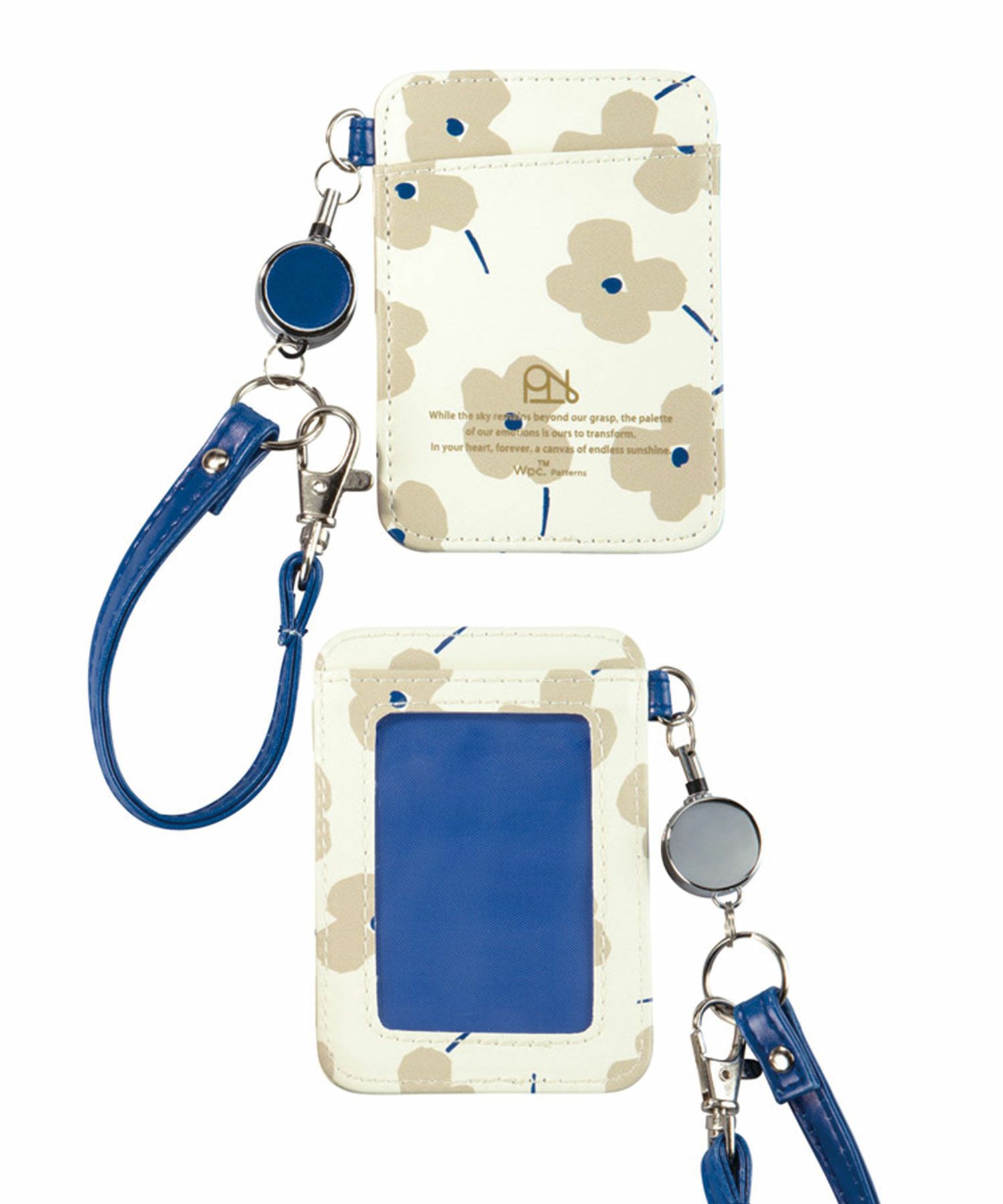 合皮プリントリール付きパスケース