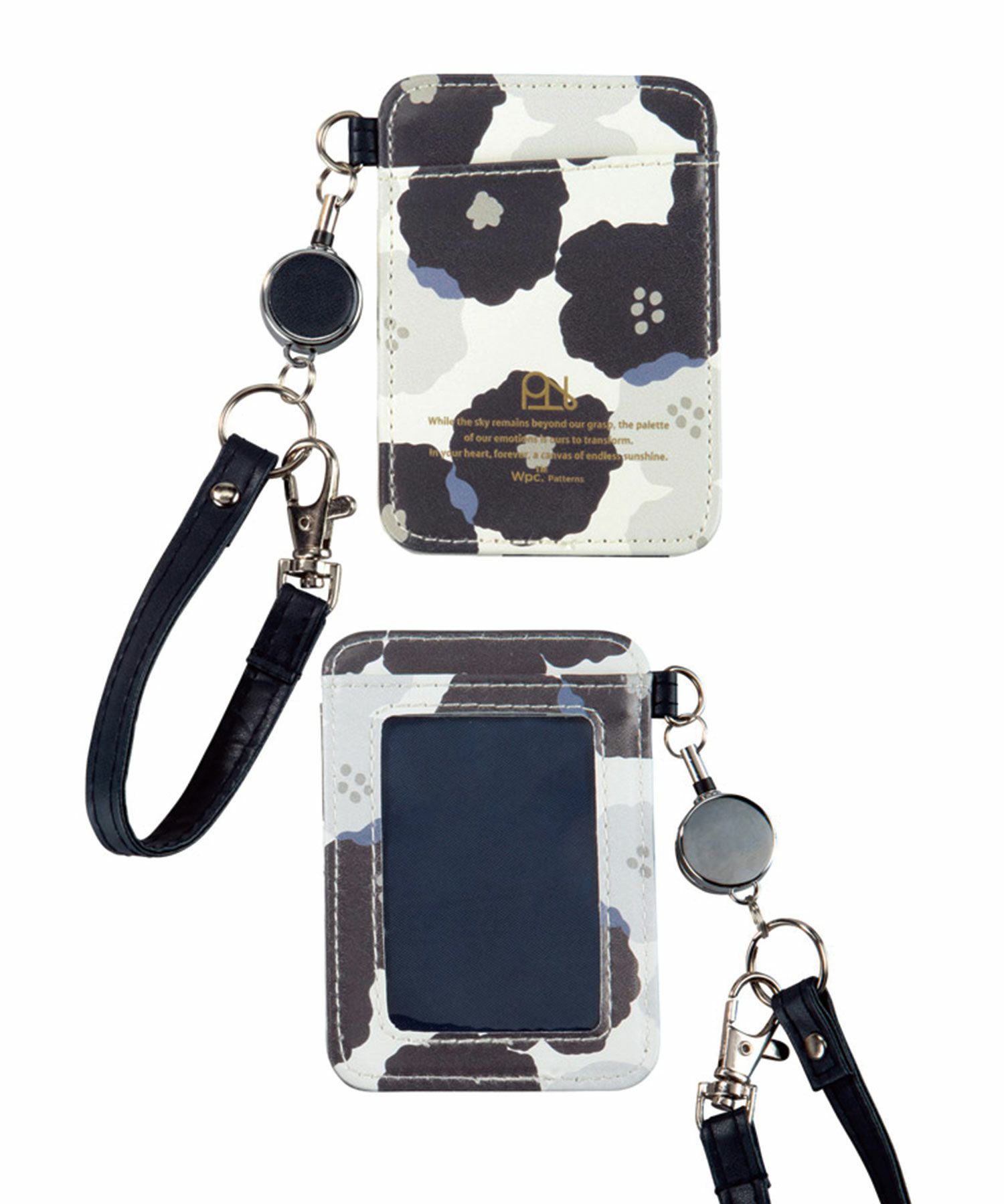 合皮プリントリール付きパスケース