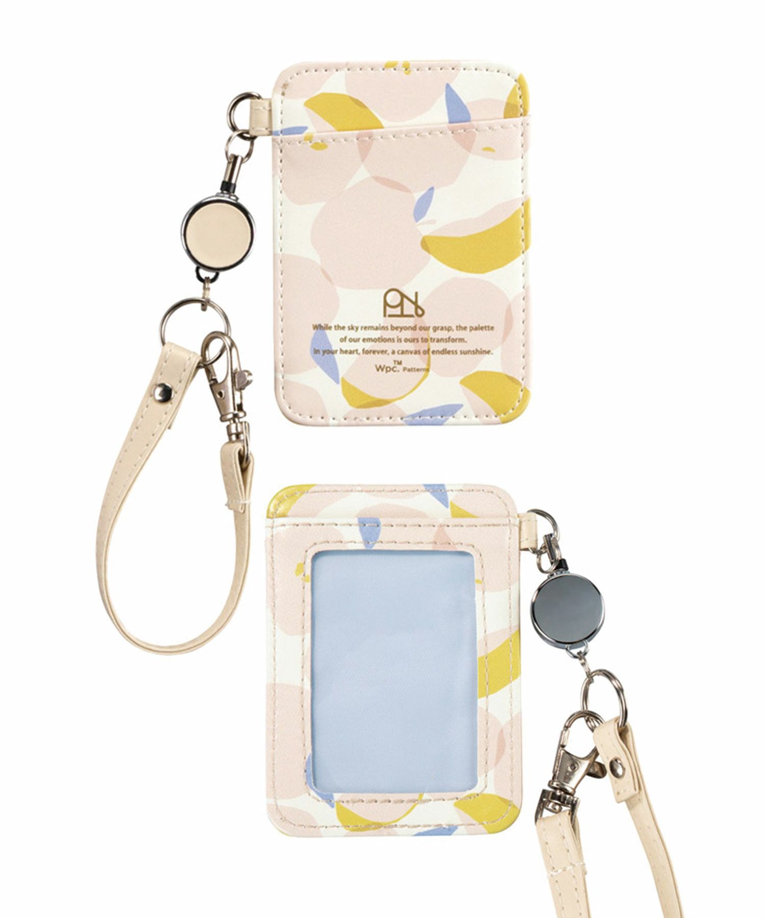 合皮プリントリール付きパスケース