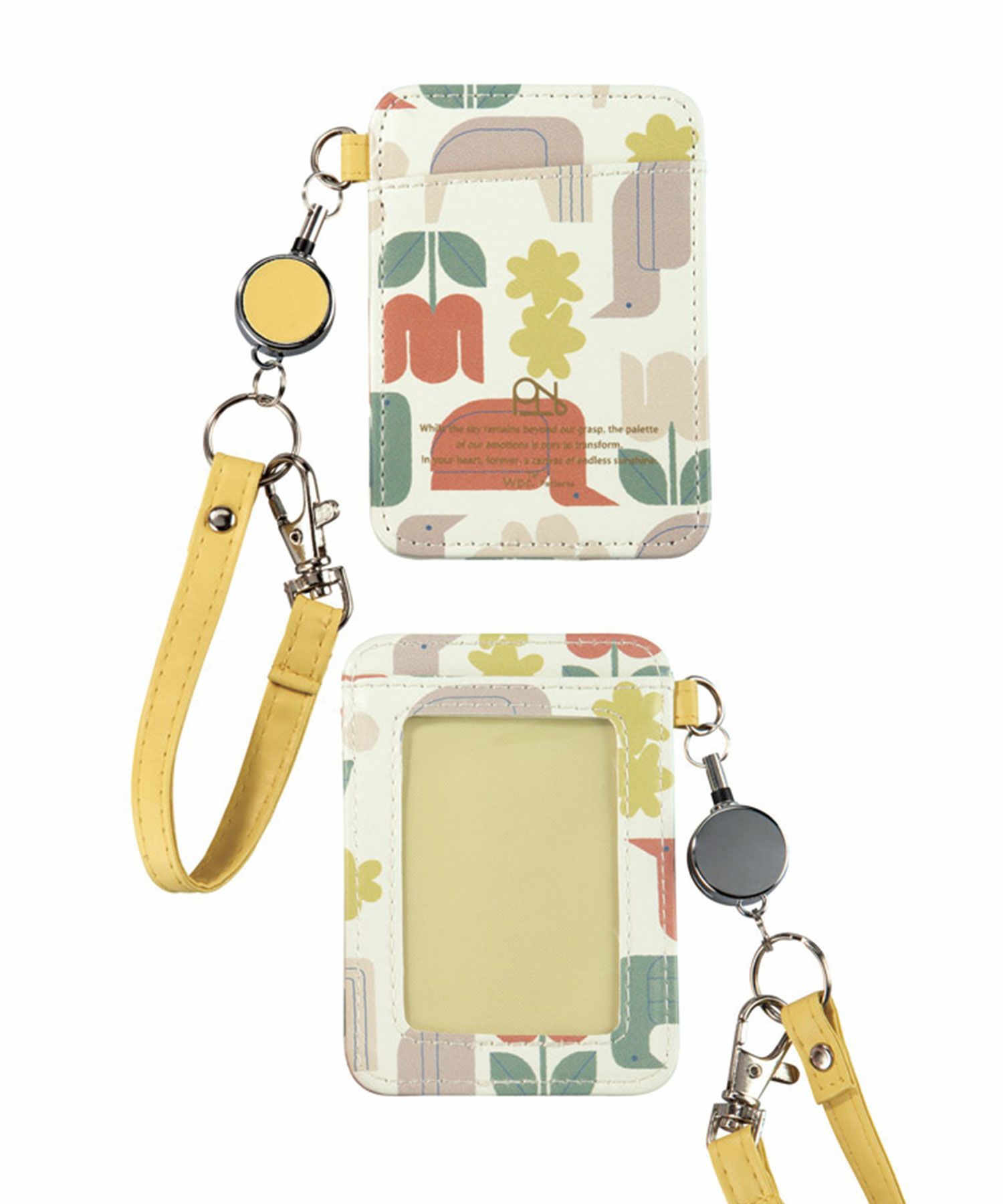 合皮プリントリール付きパスケース