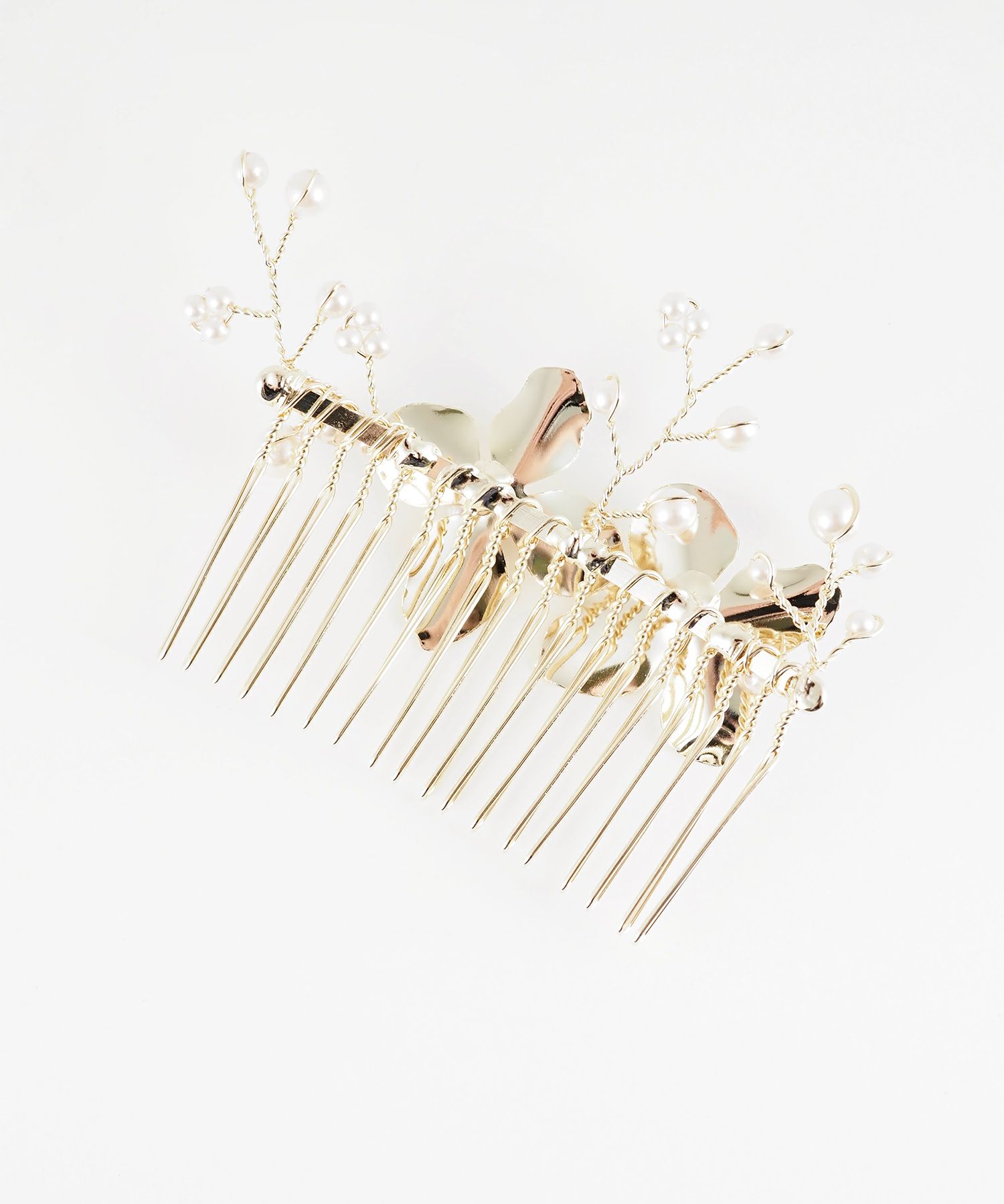 メタルフラワーコーム