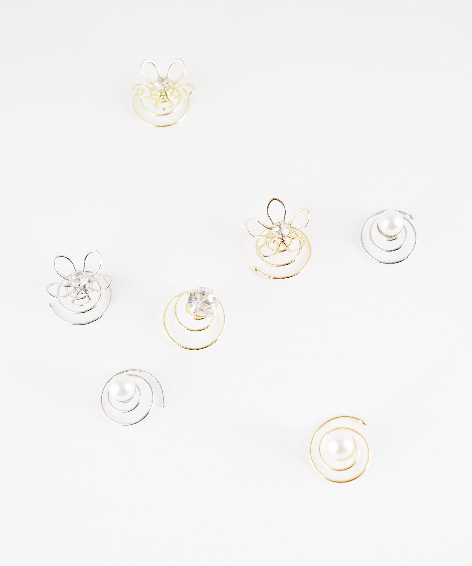 メタルフラワーヘアビジューセット