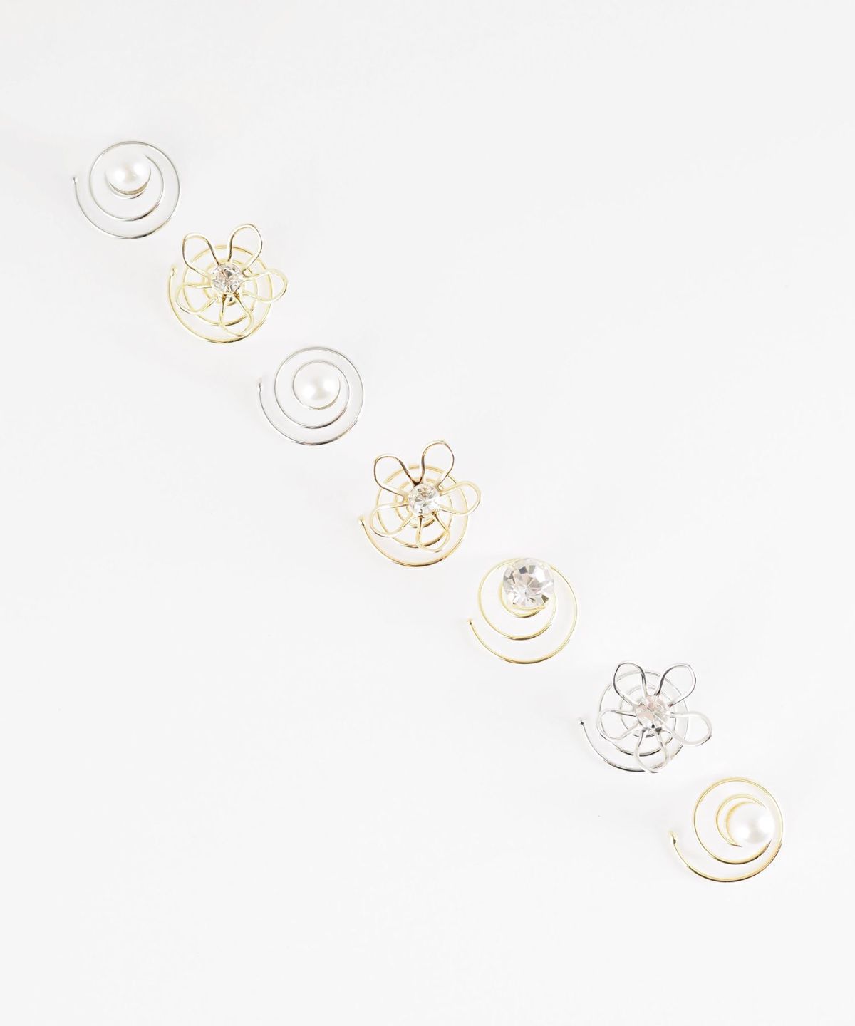 メタルフラワーヘアビジューセット