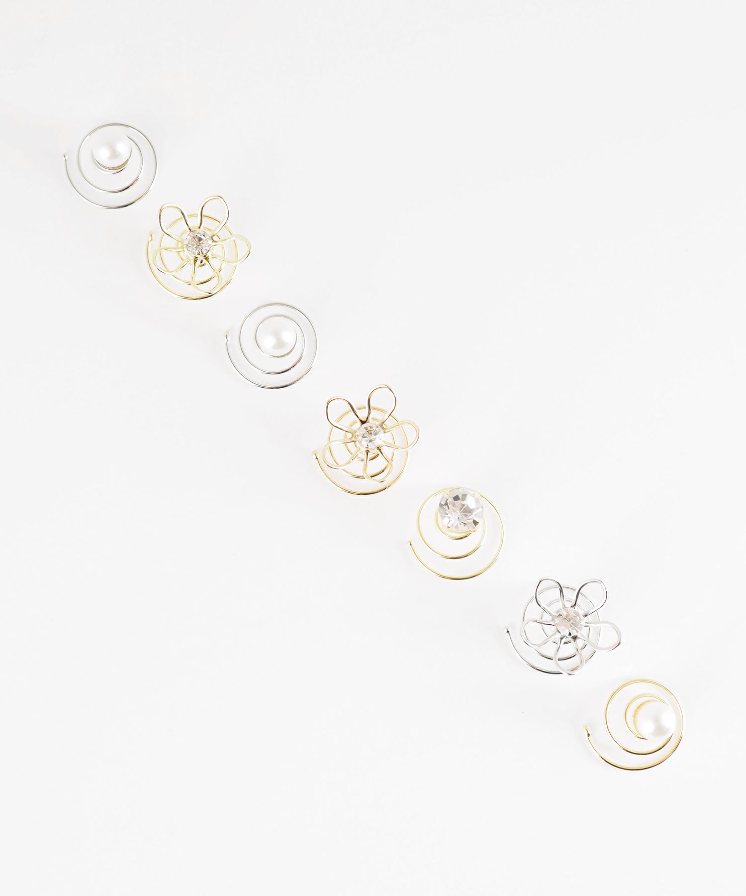 メタルフラワーヘアビジューセット