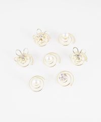 メタルフラワーヘアビジューセット