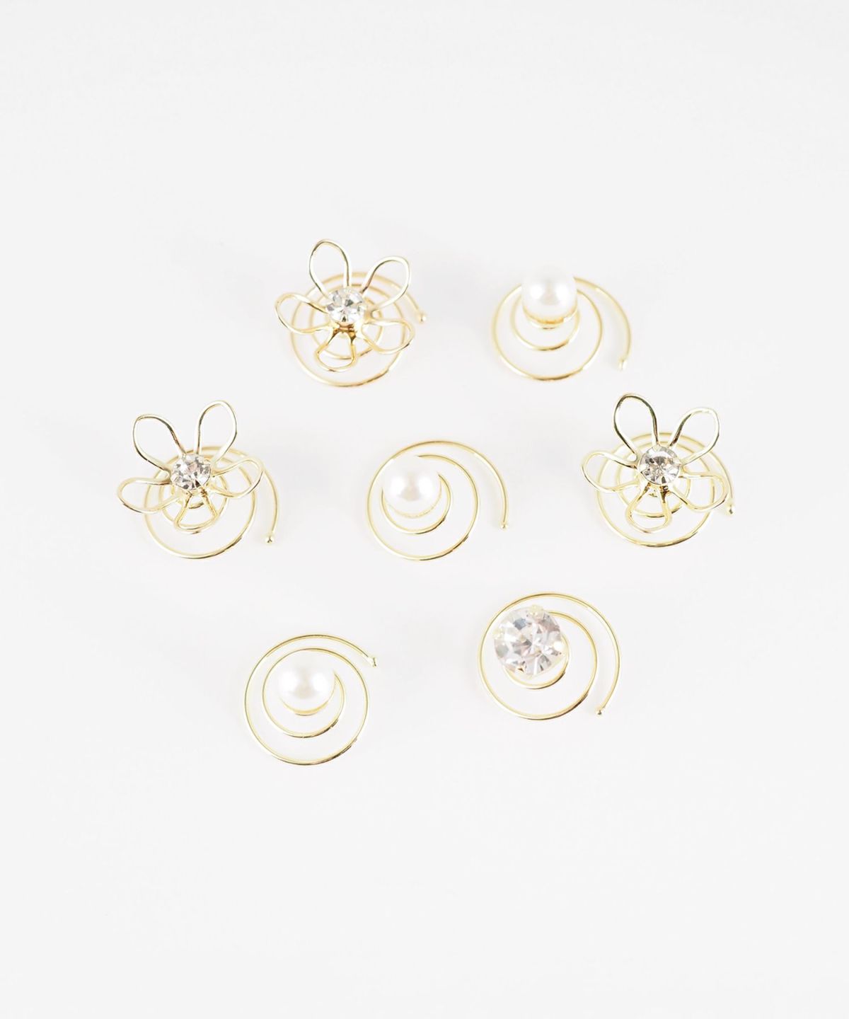 メタルフラワーヘアビジューセット