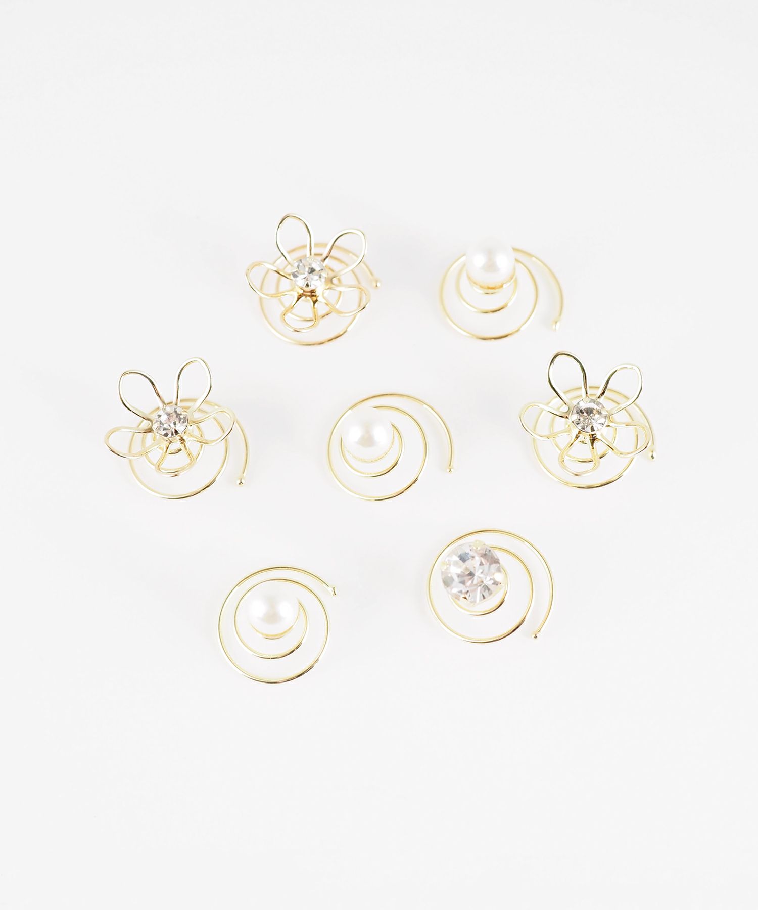 メタルフラワーヘアビジューセット