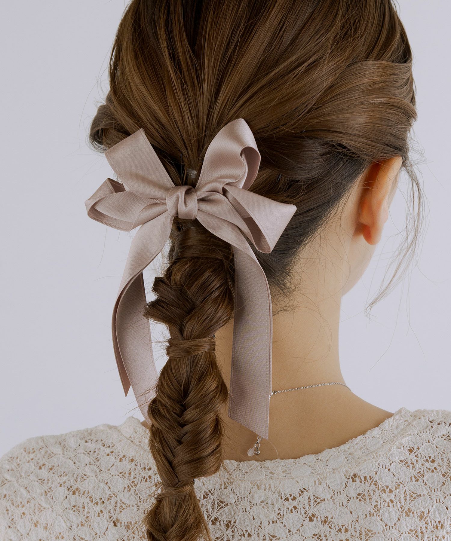 サテンリボンポニーフック