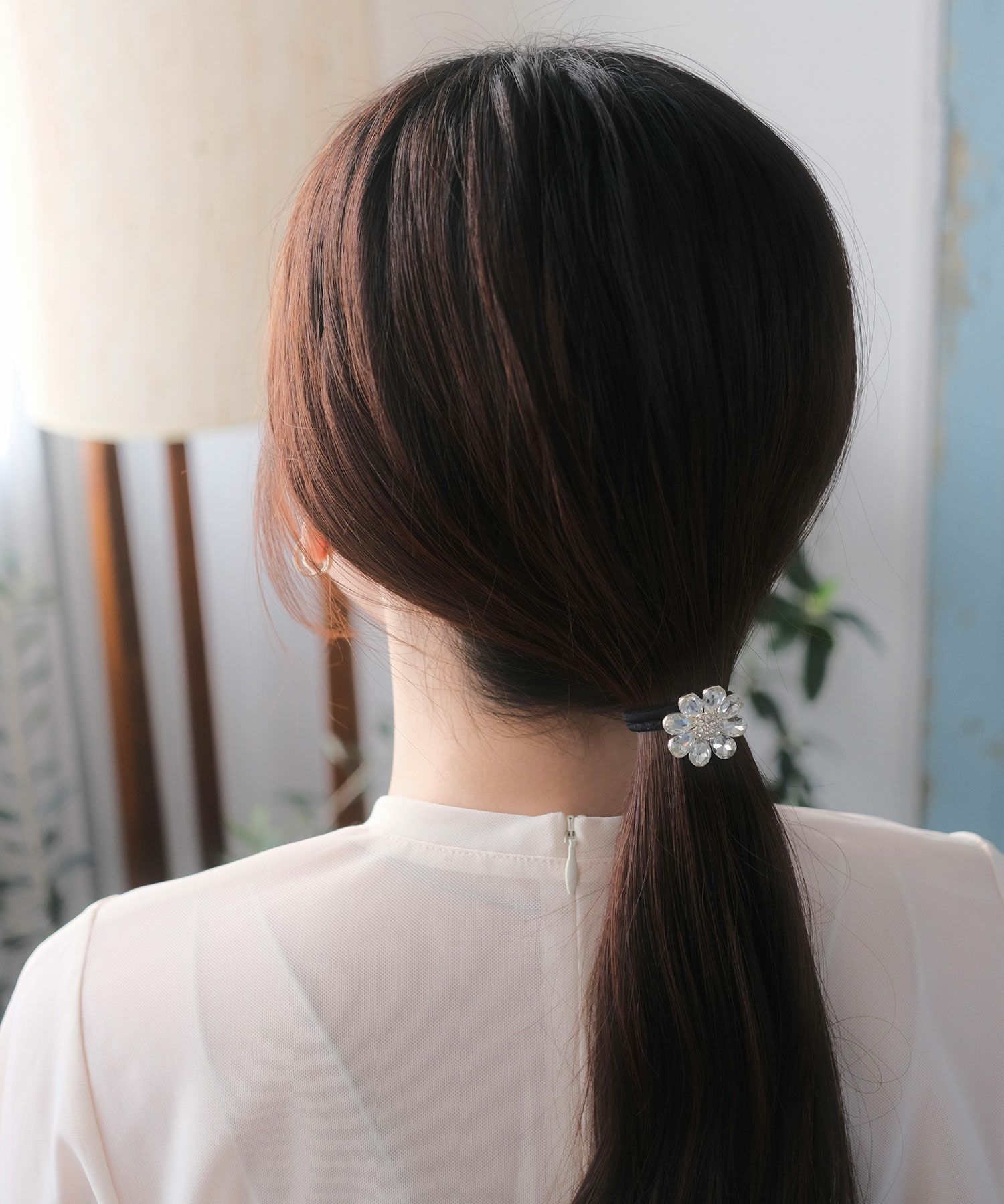 クリアフラワービジューポニー