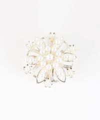 メタルフラワーパールバレッタ