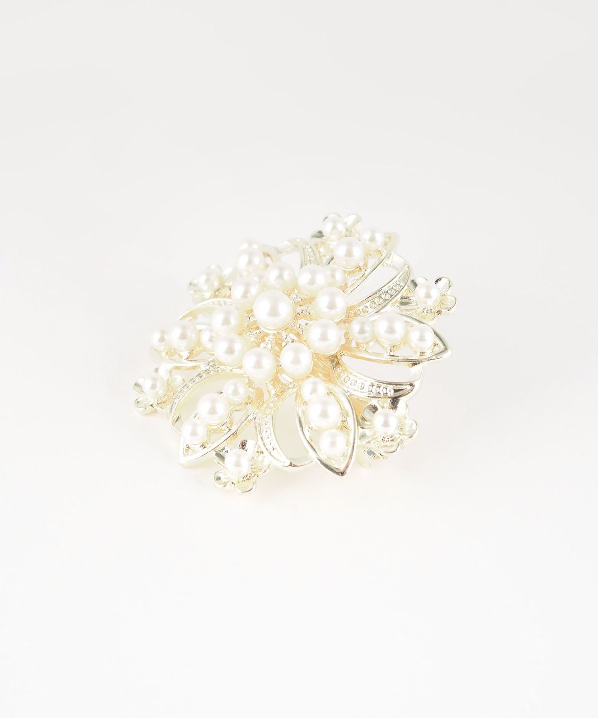 メタルフラワーパールバレッタ