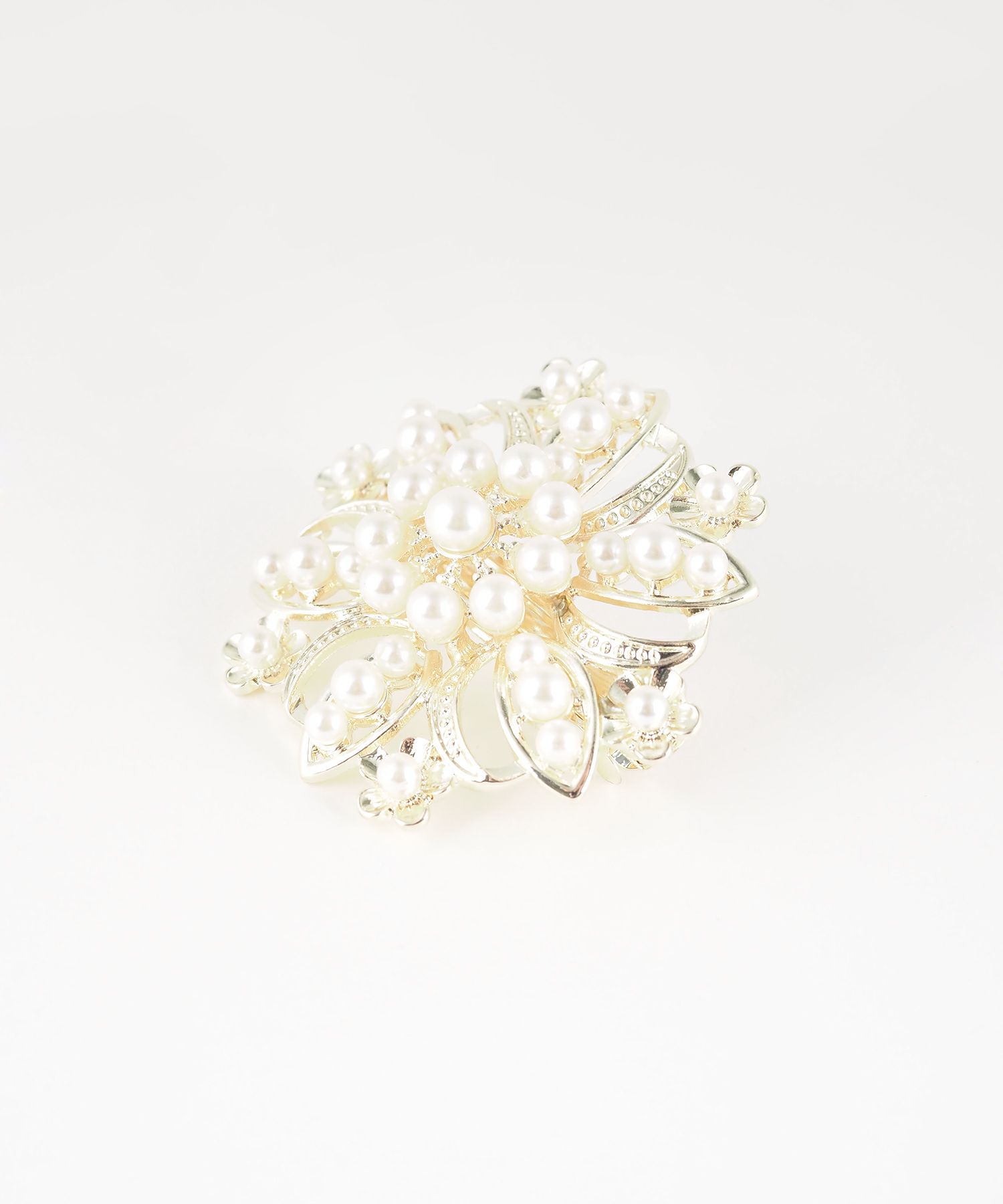 メタルフラワーパールバレッタ