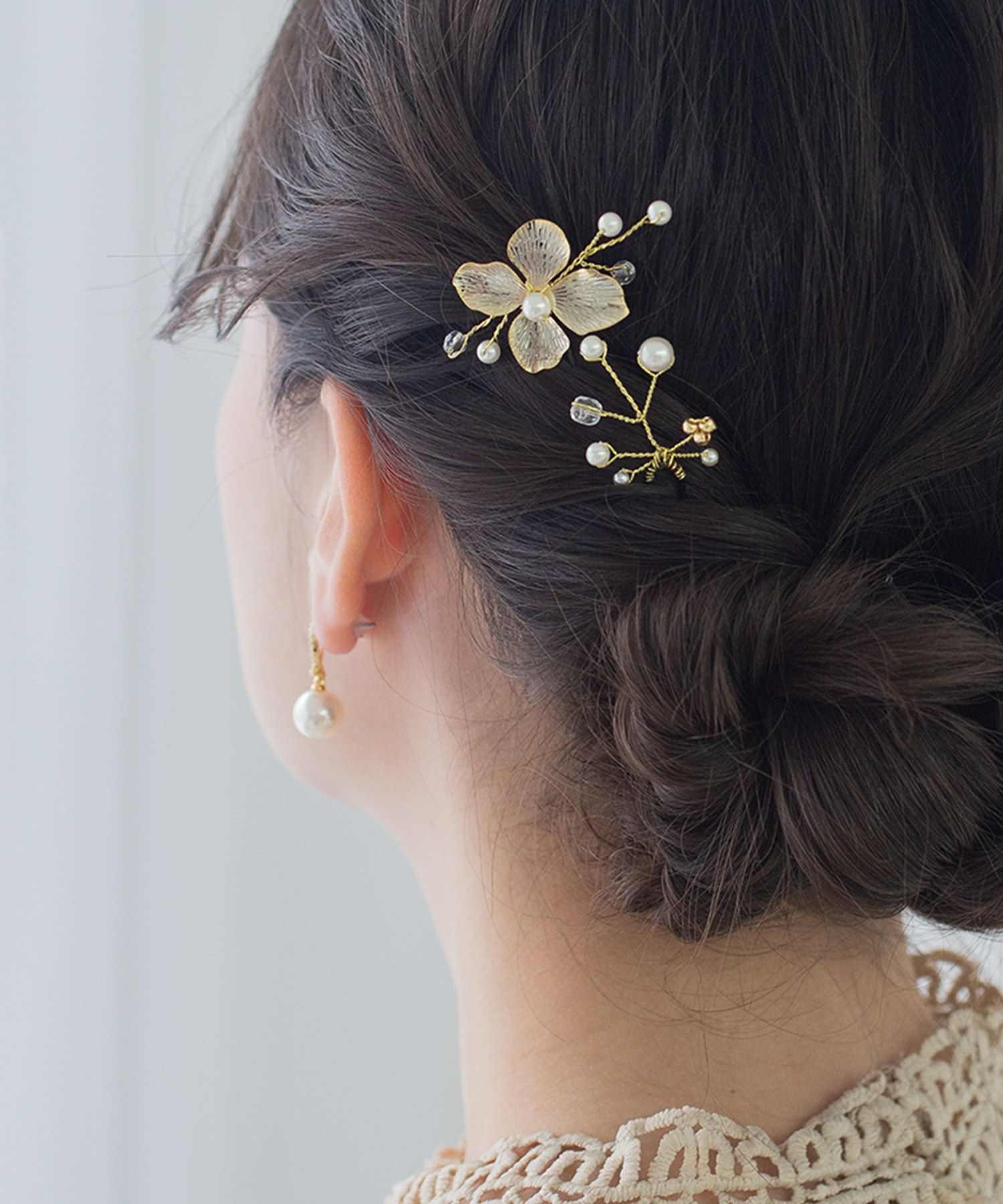 メタルフラワービーズUピン2Pセット