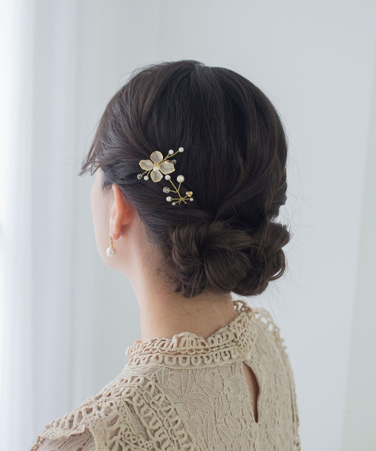 メタルフラワービーズUピン2Pセット