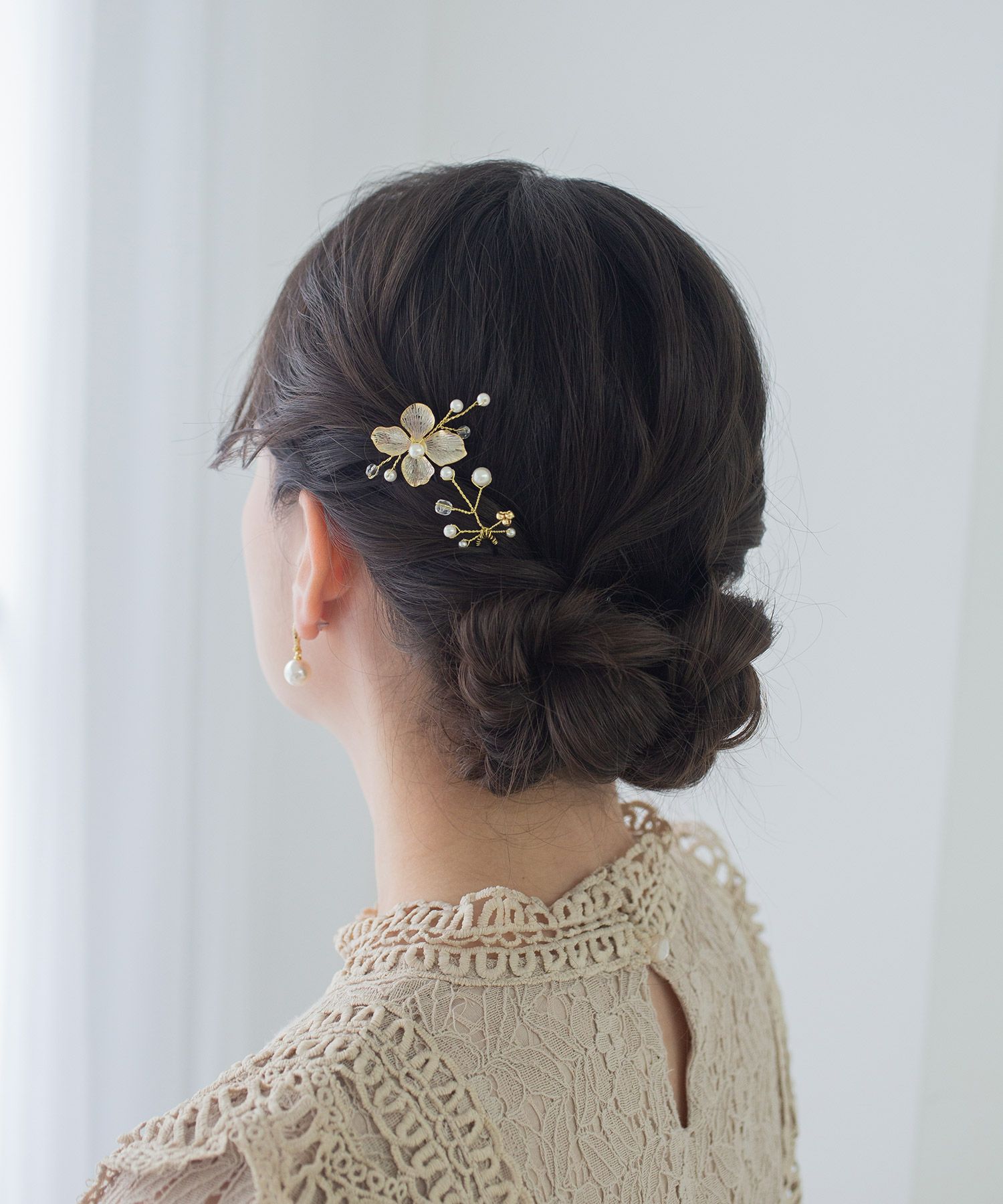 メタルフラワービーズUピン2Pセット