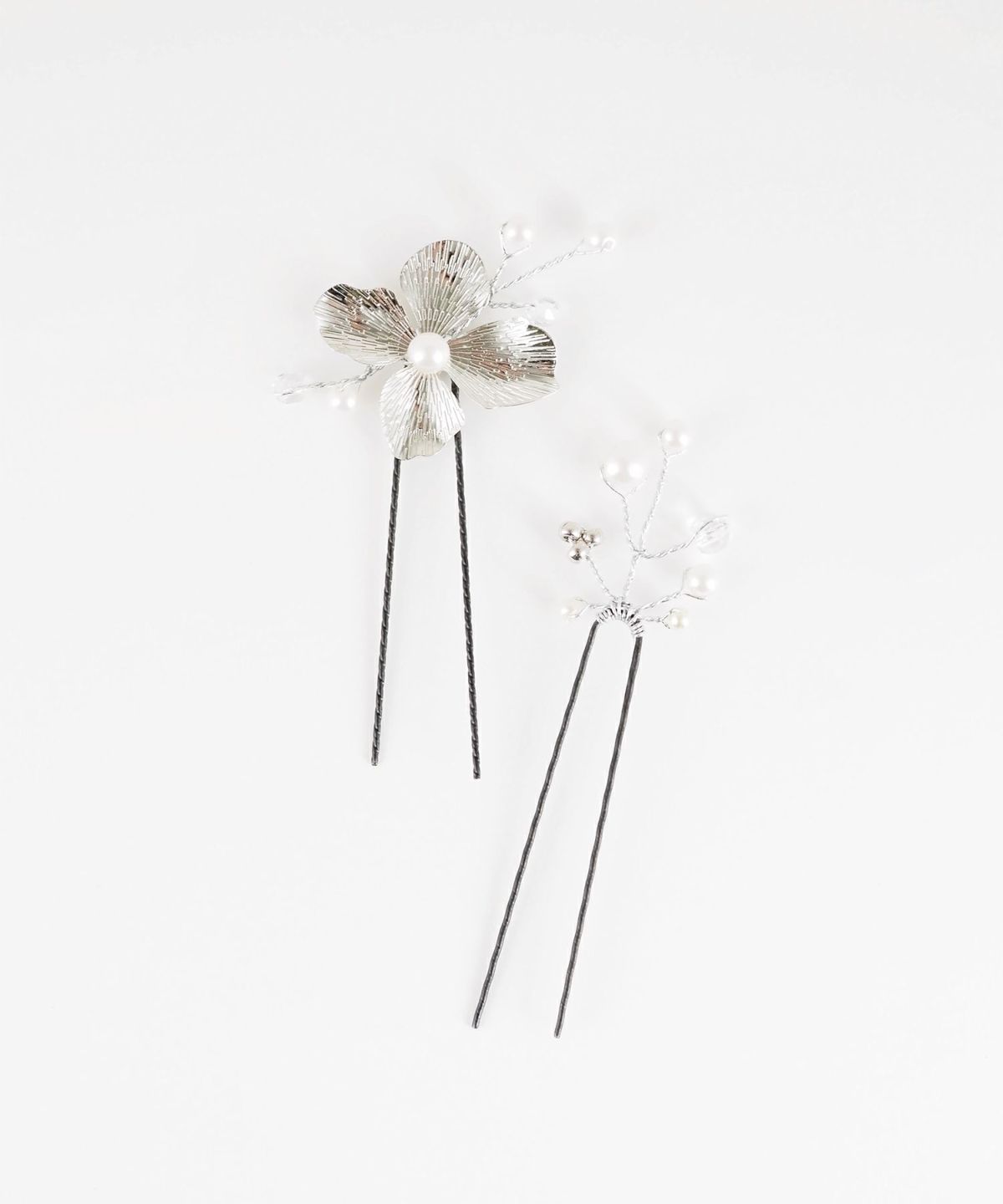 メタルフラワービーズUピン2Pセット