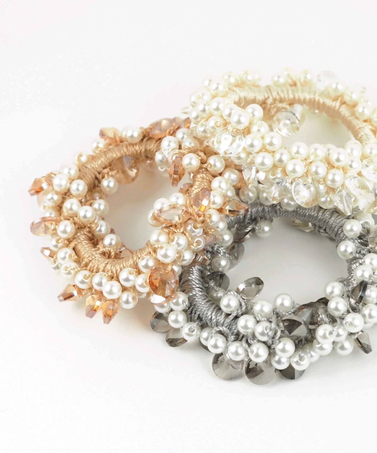 パールビーズ編みポニー