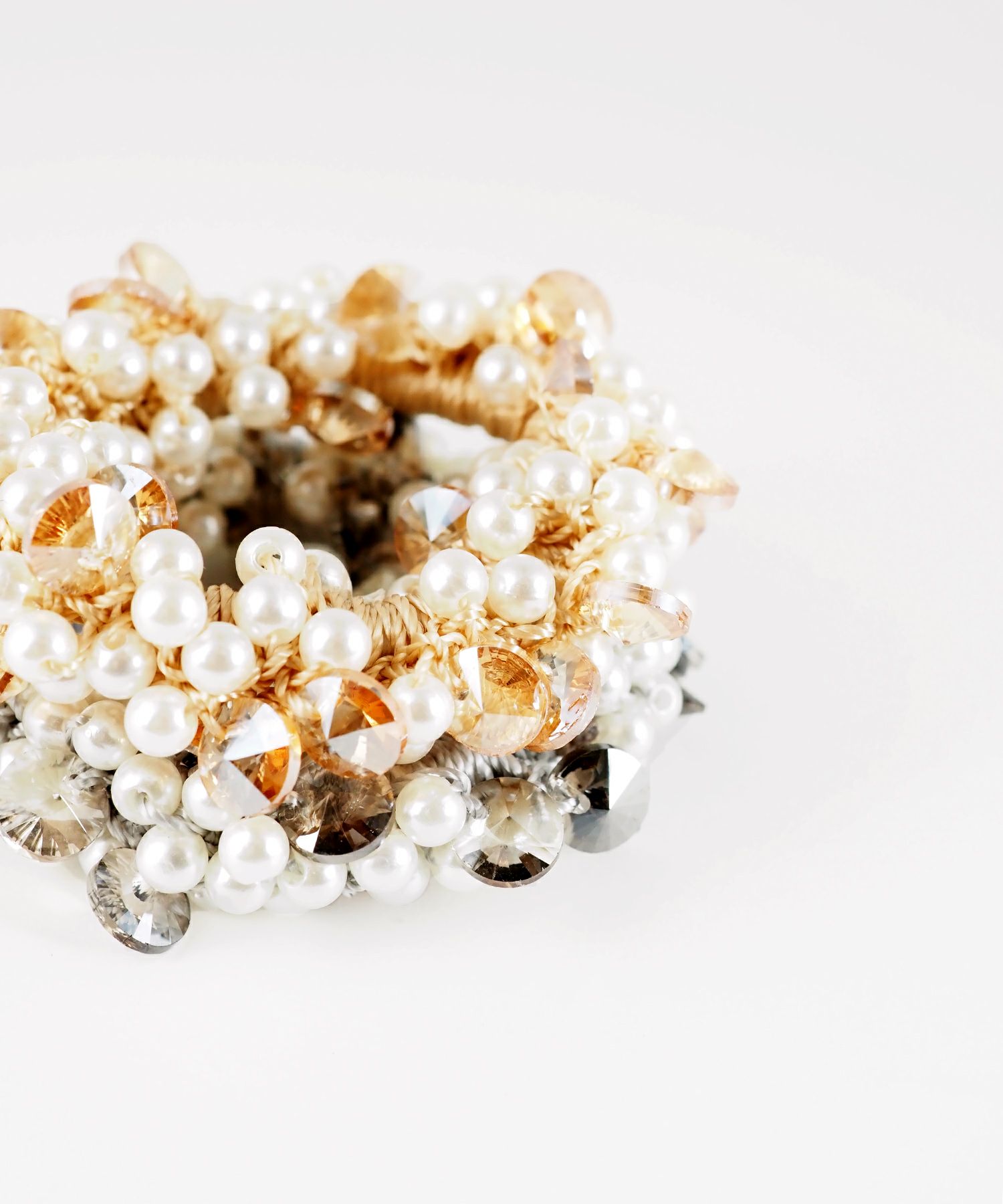 パールビーズ編みポニー