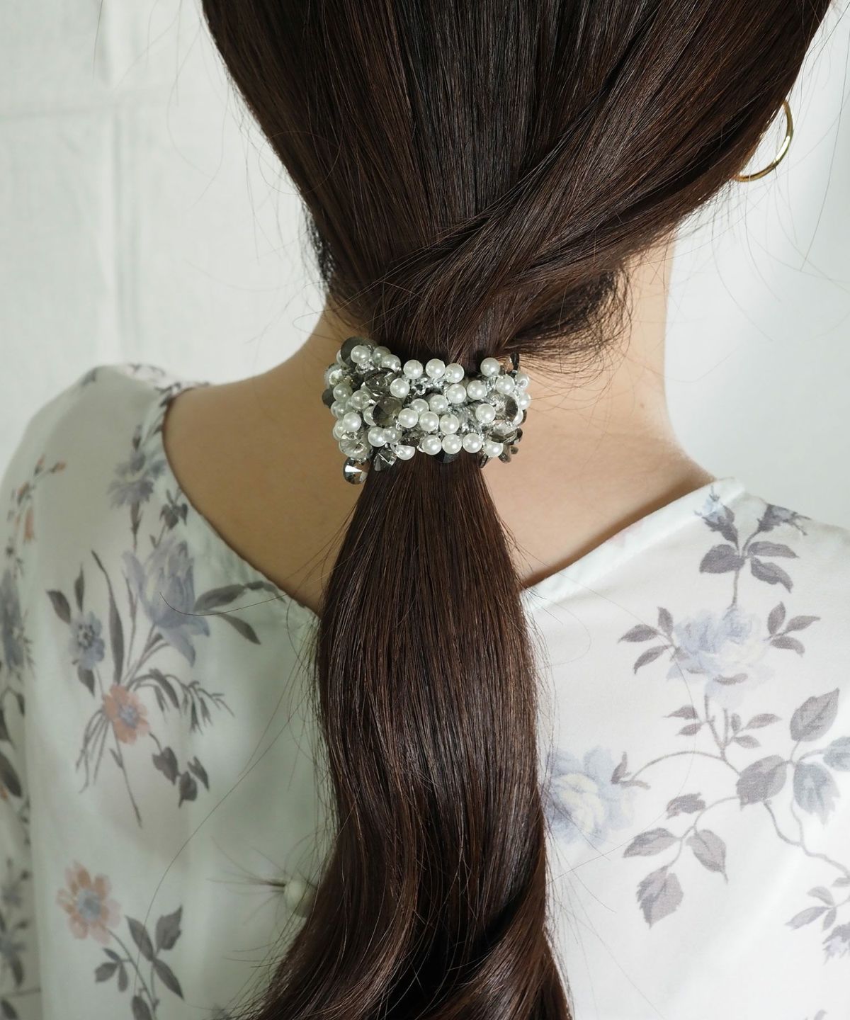 パールビーズ編みポニー