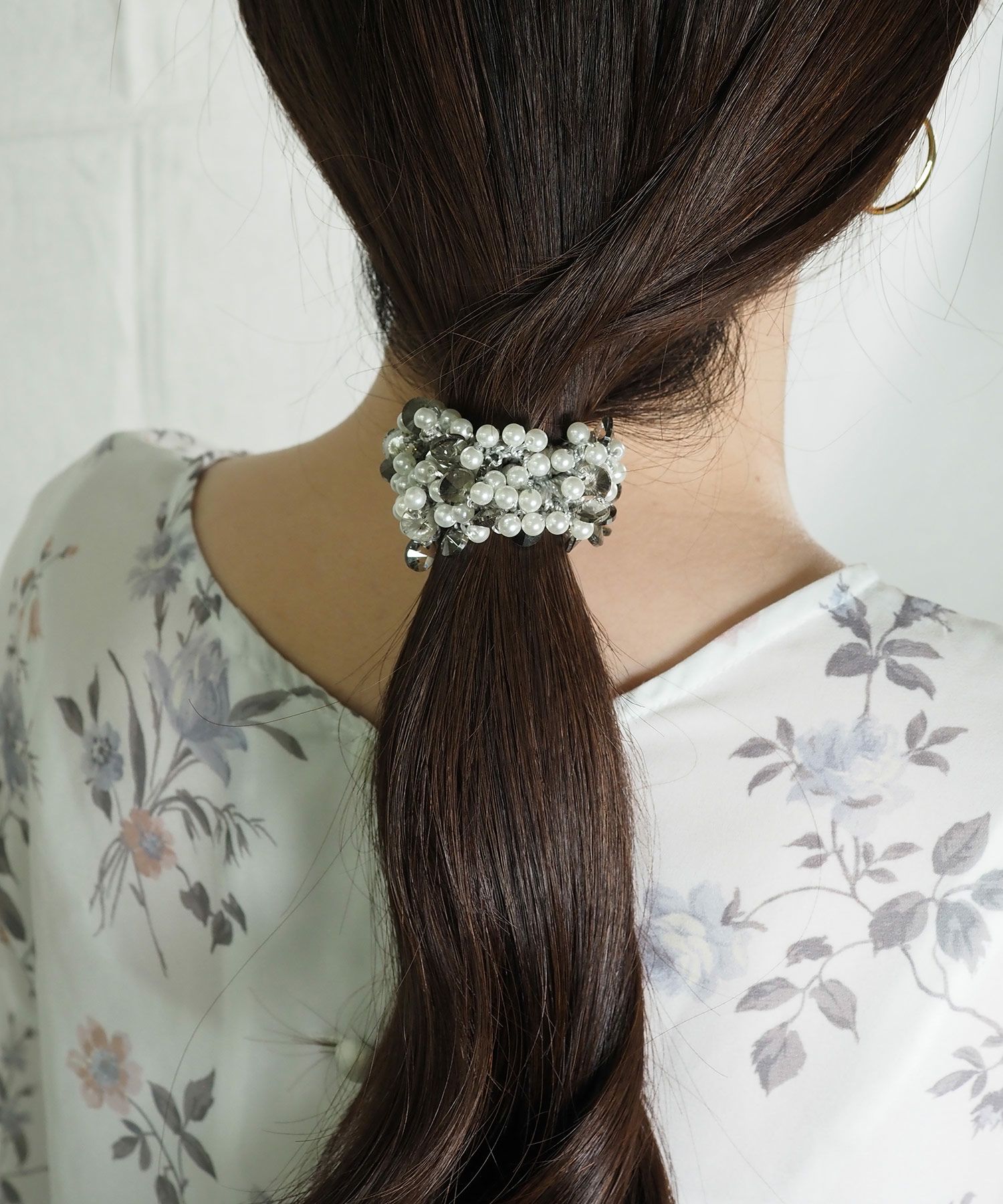 パールビーズ編みポニー