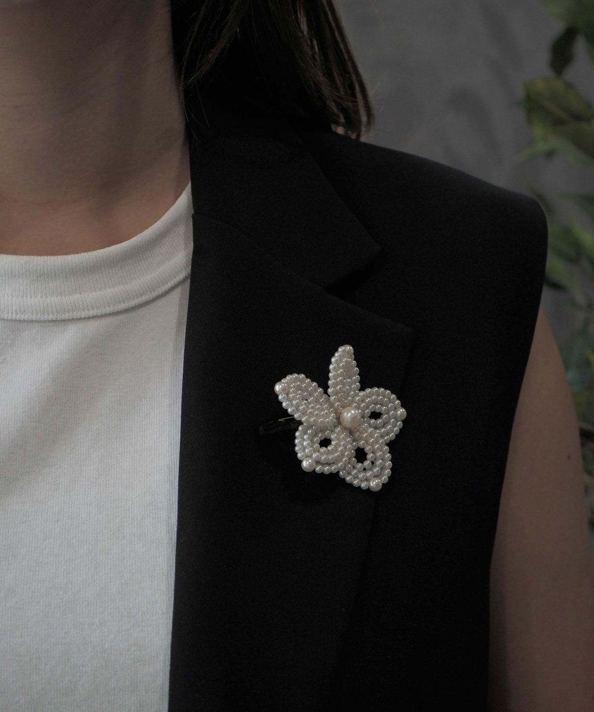パールフラワーブランチブローチ