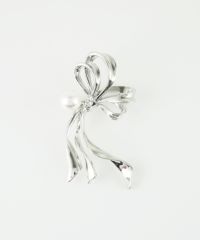 リボンノットパールブローチ