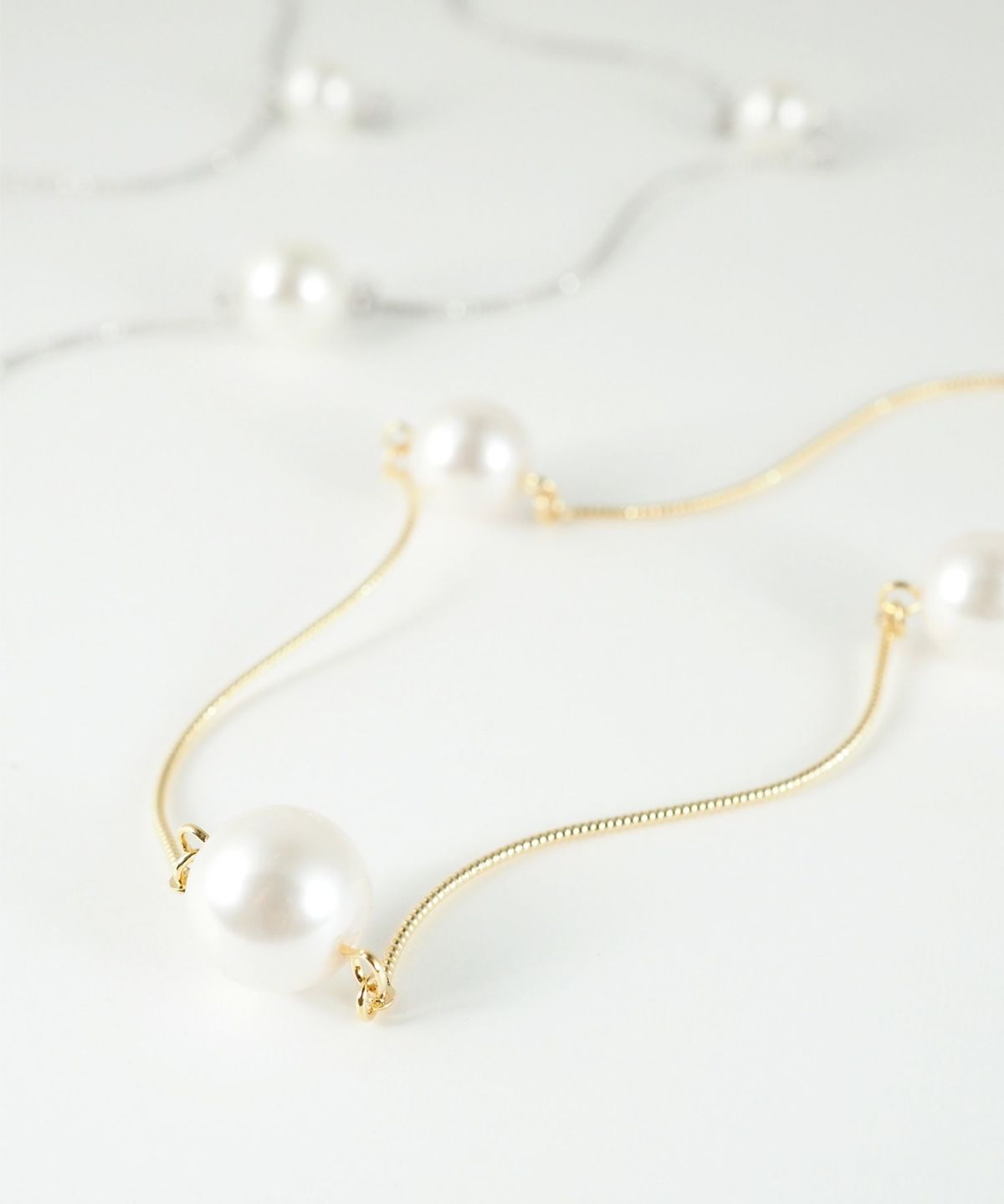 ステーションパールウェーブネックレス