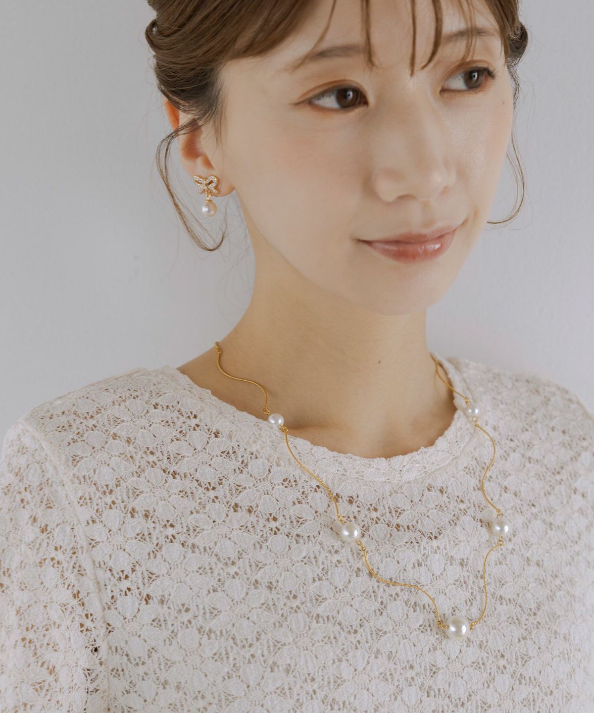 ステーションパールウェーブネックレス