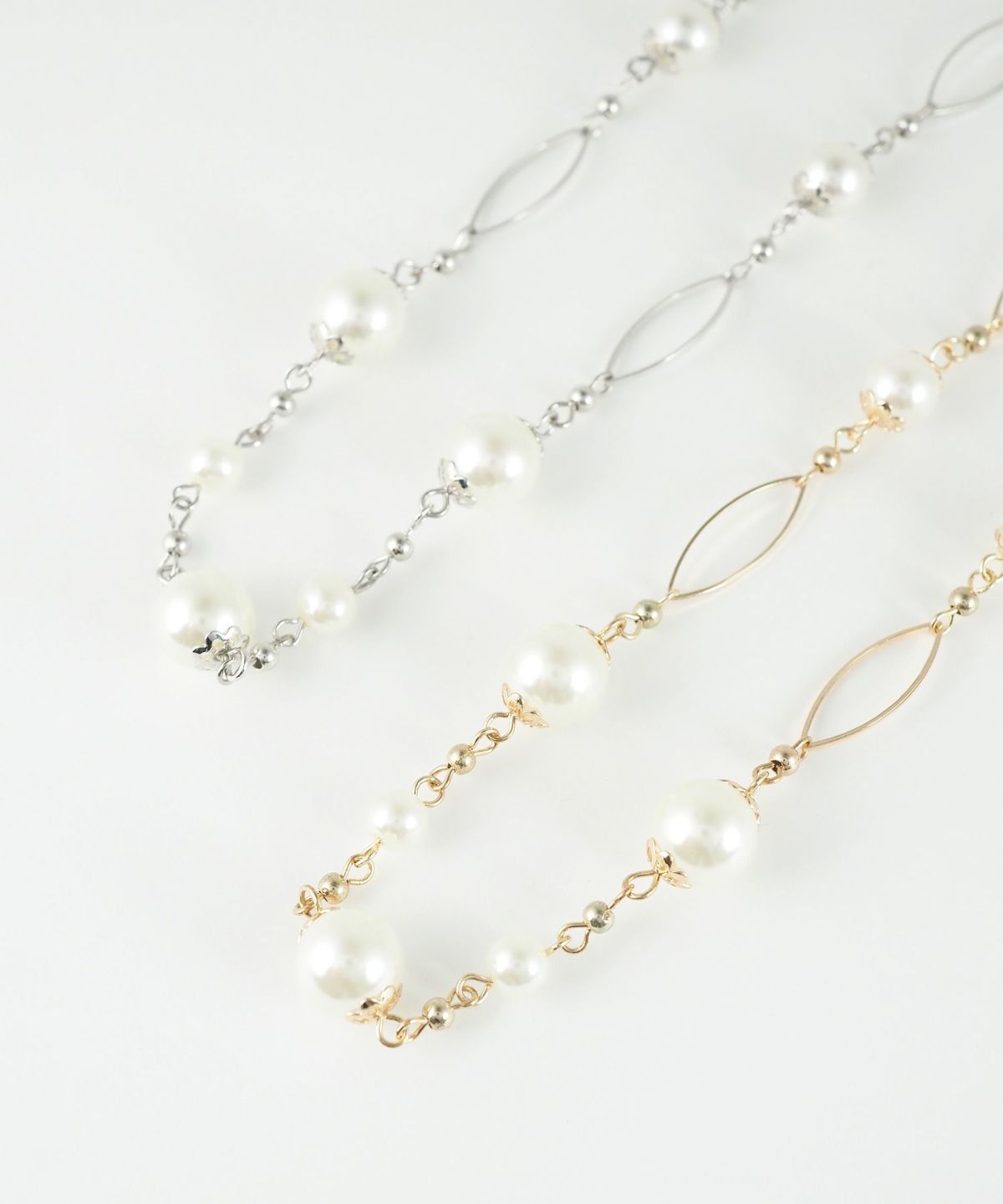 ステーションパールデザインチェーンネックレス