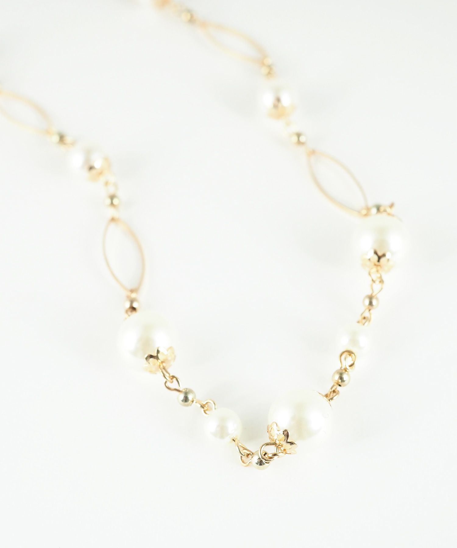 ステーションパールデザインチェーンネックレス