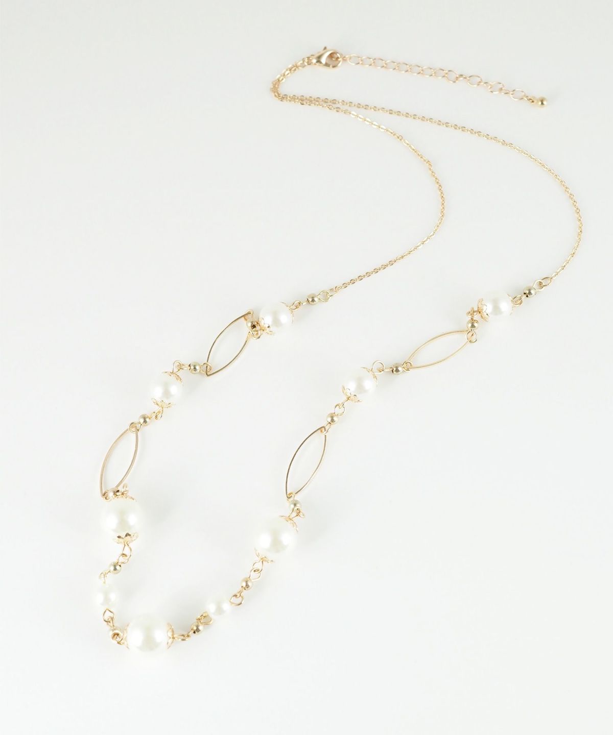 ステーションパールデザインチェーンネックレス