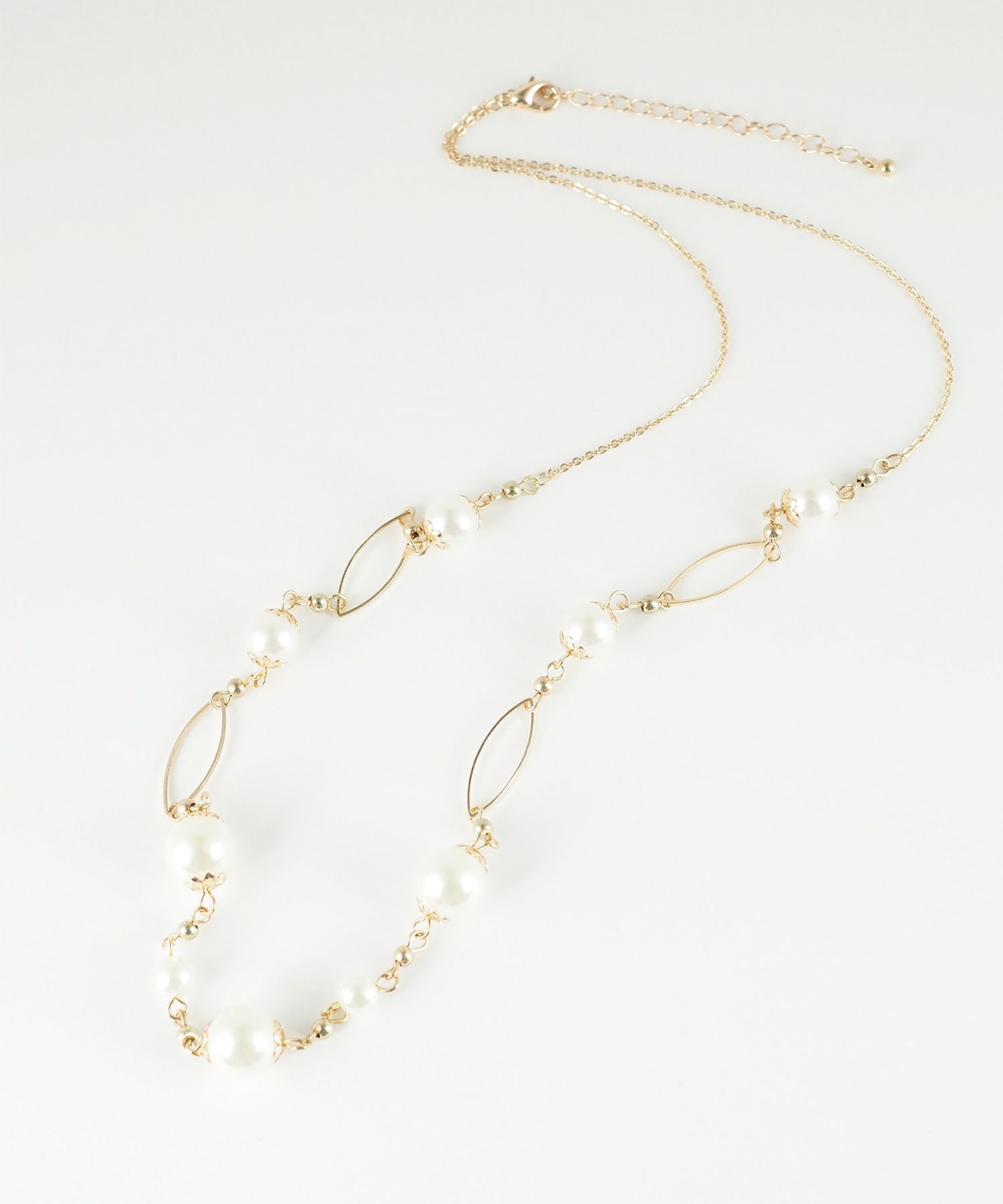 ステーションパールデザインチェーンネックレス