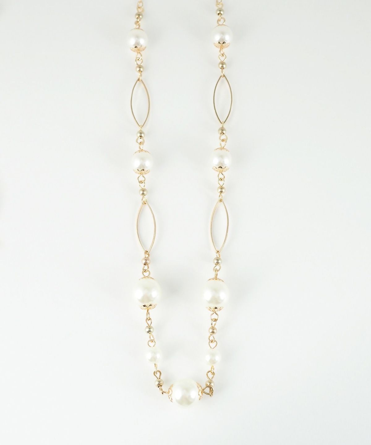 ステーションパールデザインチェーンネックレス