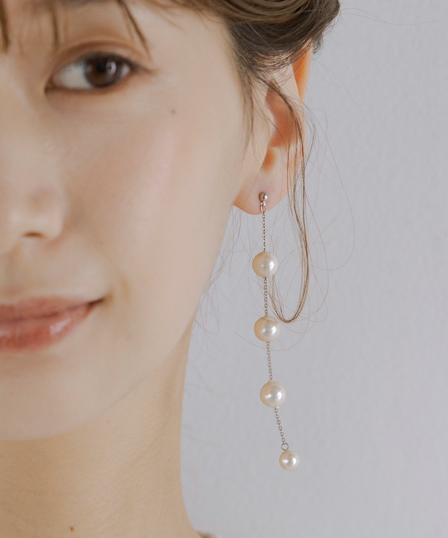 貝パールステーションチタンポストピアス