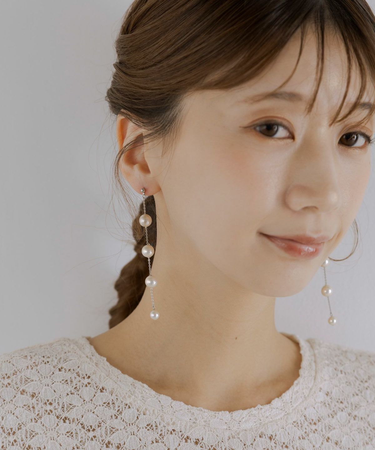 貝パールステーションチタンポストピアス