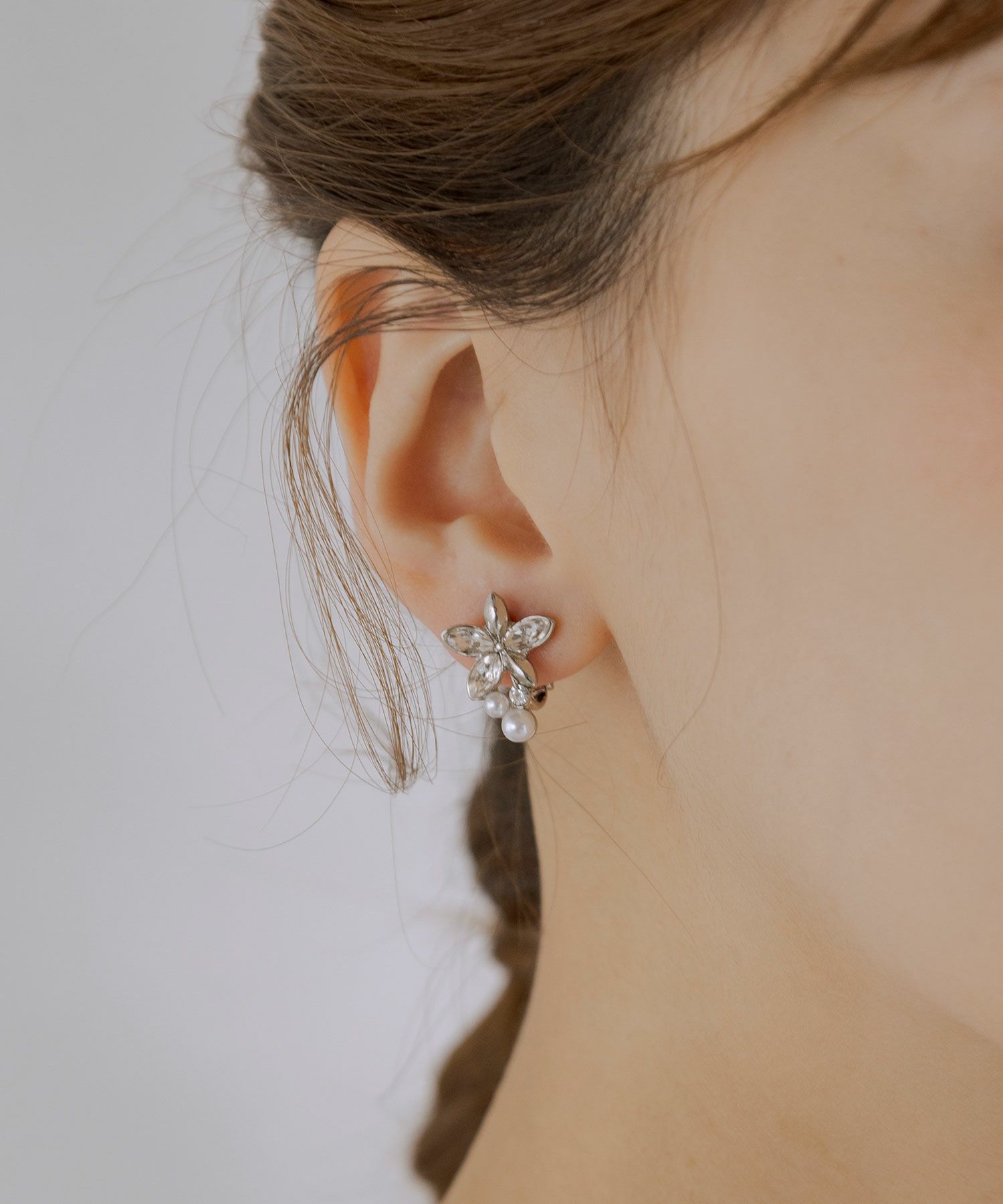 フラワーパールビジューイヤリング