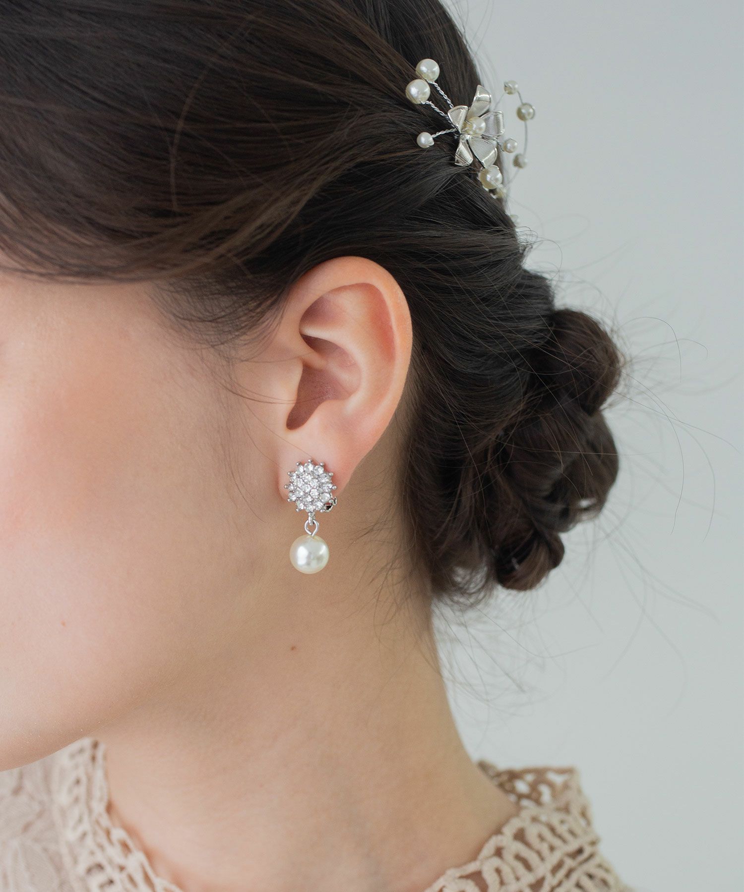 パヴェスウィングパールイヤリング