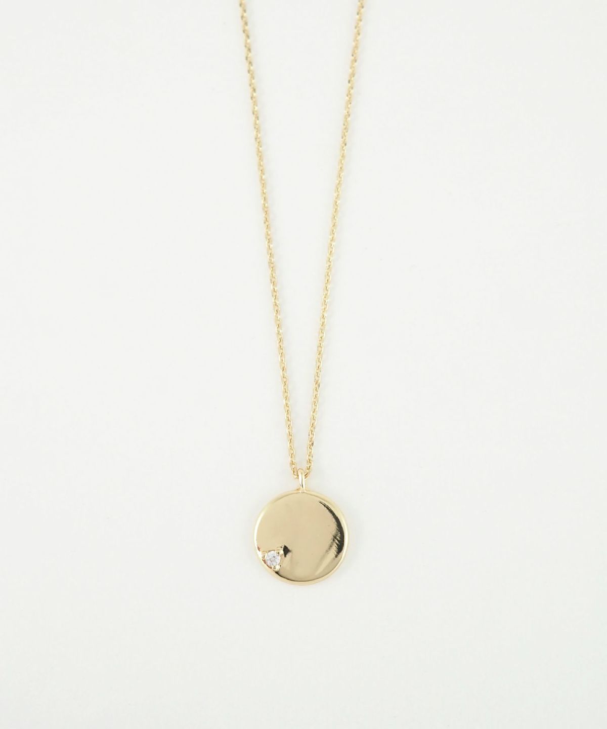 ワンポイントストーンサークルプチペンダント【MUK】