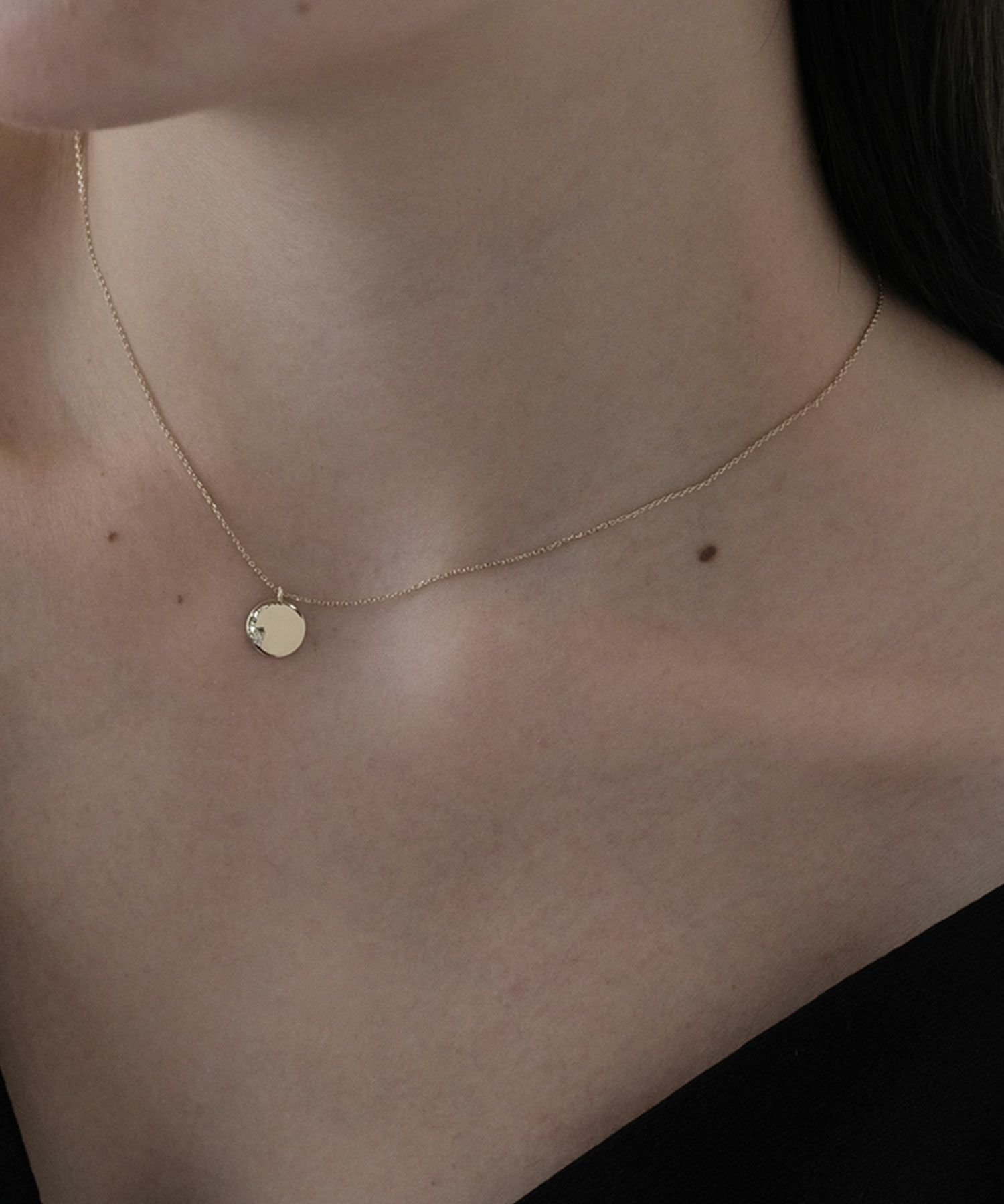 ワンポイントストーンサークルプチペンダント【MUK】