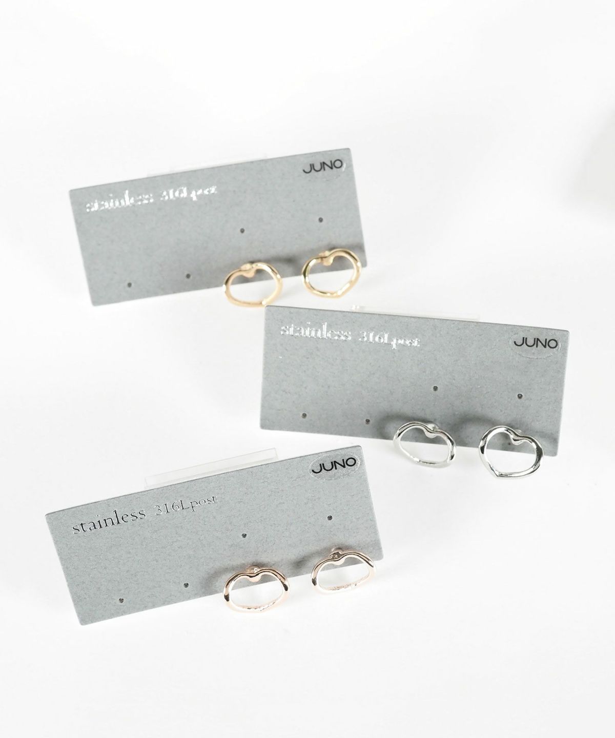 ハートフレームサージカルステンレスポストピアス